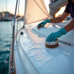 Sichtprüfung der Seeventile an einem Boot im Hafen