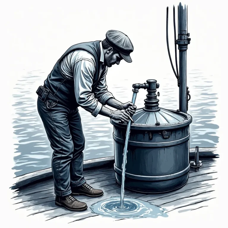 Cleaning the freshwater tank keeping water fresh on board